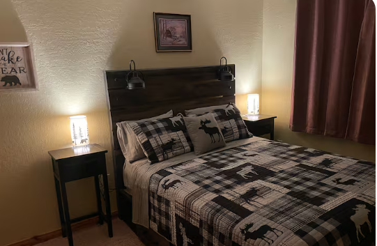 bedroom in our short term rental in Condon, Swan Valley Montana