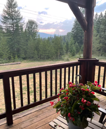 Back Porch in the Swan Valley at our Lovely and Very Cozy Short Term Rental