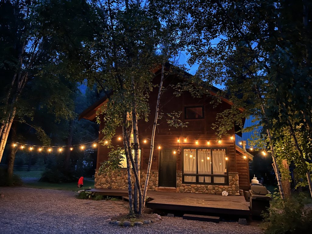 Rustic cabin in forest near West Glacier Montana