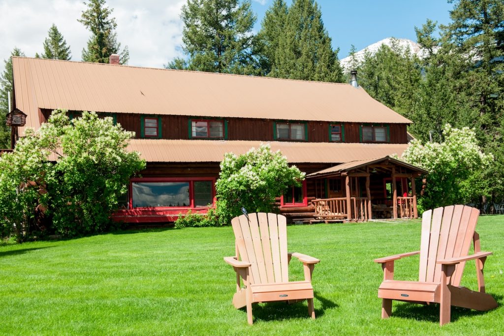 Holland Lake Lodge view from the grass